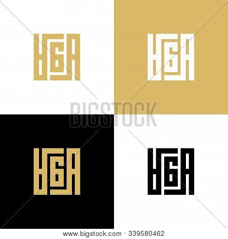 Initial Aga Letter Logo Design, Elegance Square Shape Monogram - Vector