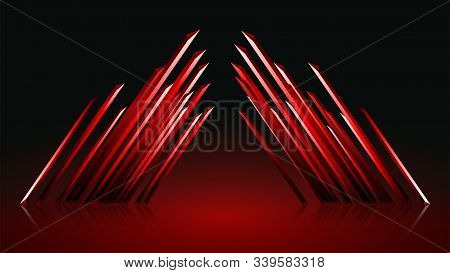 Red Geometric Sharp Spike Bar Stage Abstract Background