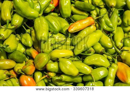 Spicy Green Ajies. Chilli For Seasoning Food