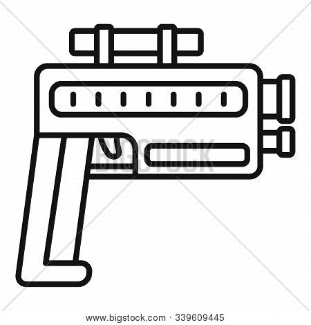 Pistol Blaster Icon. Outline Pistol Blaster Vector Icon For Web Design Isolated On White Background