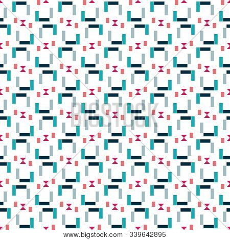 Blue And Pink Shapes Abstract Pattern Vector