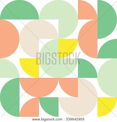 Green And Orange Circles Geometric Abstract Background
