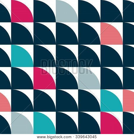 Blue And Pink Quarter Circles Abstract Background