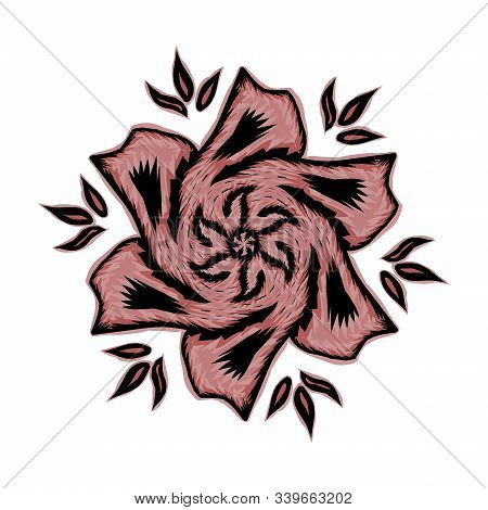 Simple Design Of Illustration Pattern Flower On White Background