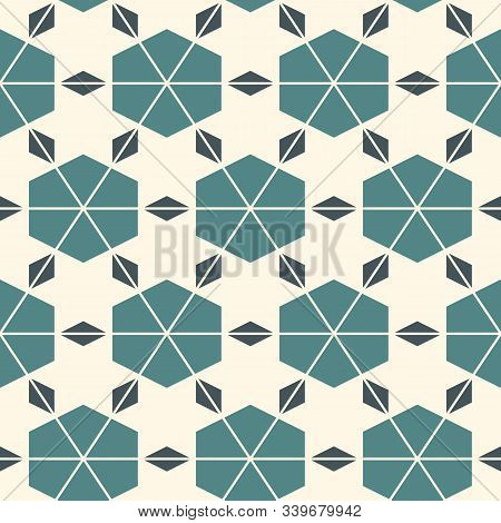Mosaic Pattern. Kaleiposcope Ornament. Repeated Geometric Figures, Stars Motif. Seamless Surface Des