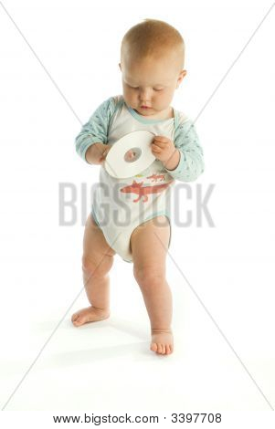 Baby Holding Cd