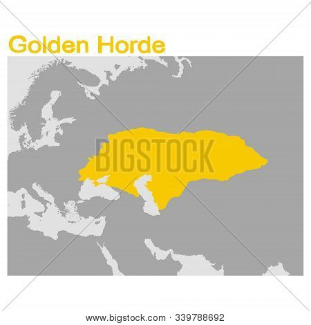 Vector Illustration With Map Of The Golden Horde