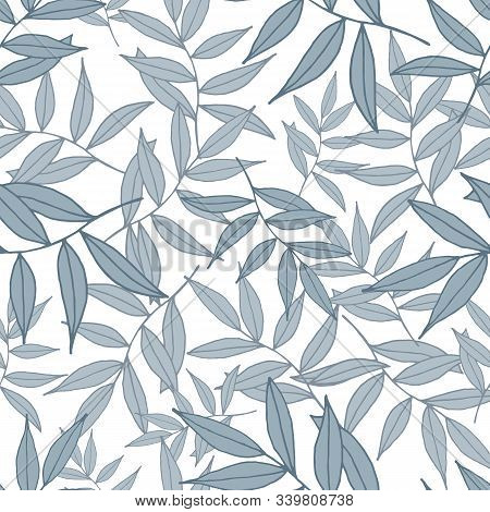 Vector Repeat Pattern With Hand Drawn Leaves