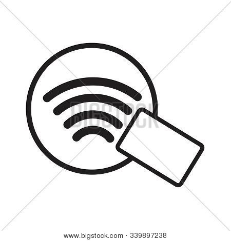 Contactless Nfc Wireless Pay Sign Logo. Credit Card Nfc Payment Vector Concept