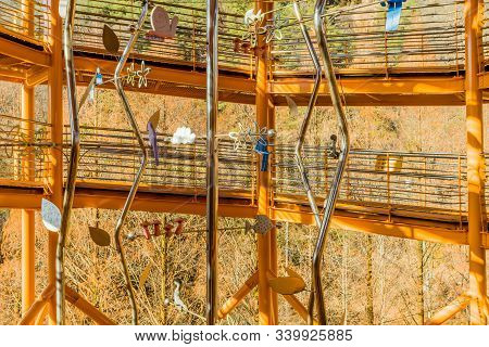 Daejeon, South Korea; December 15, 2019: Sculpture Of Nature Figurines Installed In Center Of Sky To