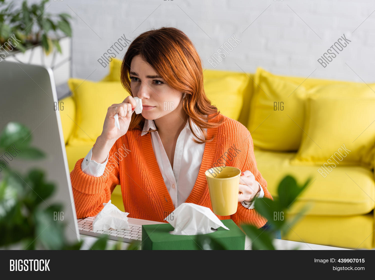 Ill woman paper napkin image photo free trial bigstock