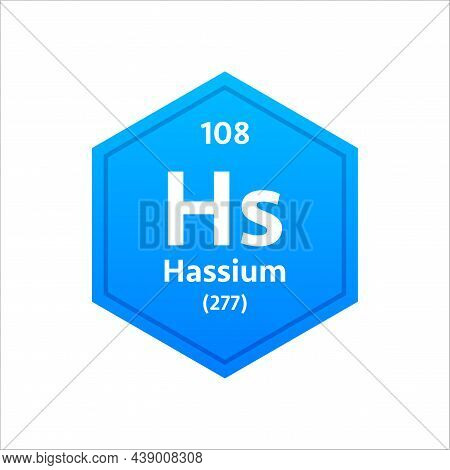 Hassium Symbol. Chemical Element Of The Periodic Table. Vector Stock Illustration