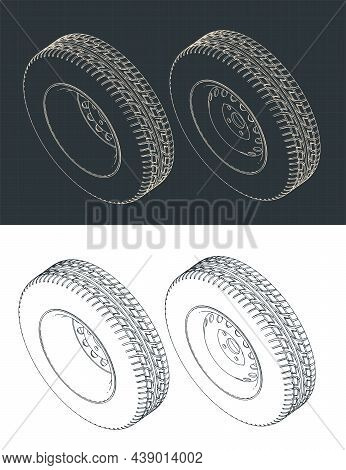 Truck Wheel Isometric Vector & Photo (Free Trial) | Bigstock