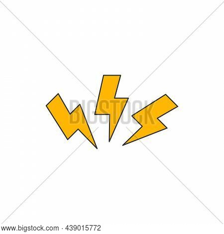 Three Lightning Bolt Icon. Stock Vector Illustration Isolated On White Background