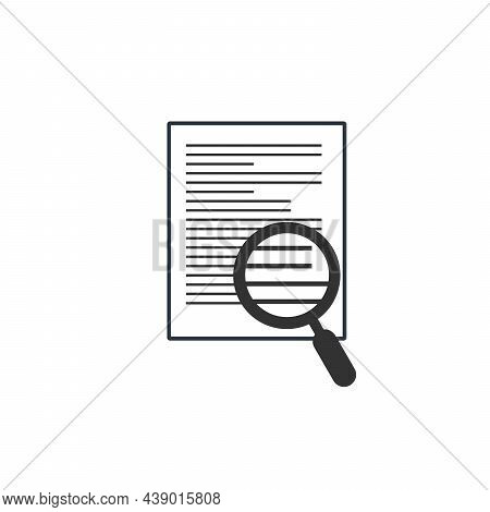 Magnifying Glass Or Loupe Searching The Document. Finding Solution. Right Decision. Safe Search. Sto
