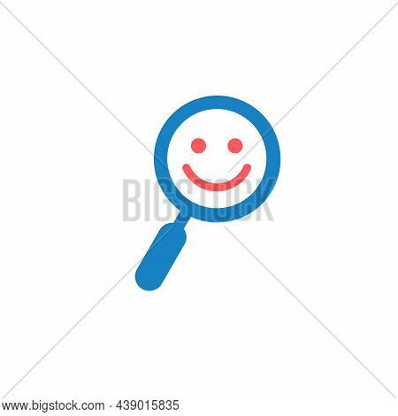 Smiling Magnifying Glass. Loupe With Emotion. Stock Vector Illustration Isolated On White Background