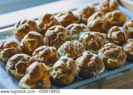 The Iconic Cream Puffs, Beloved Pasterie Filled With Vanilla.
