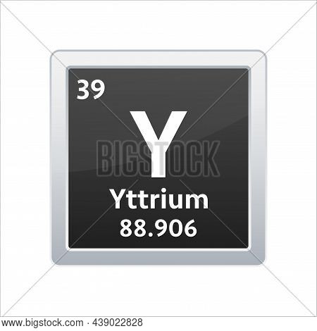 Yttrium Symbol. Chemical Element Of The Periodic Table. Vector Stock Illustration.
