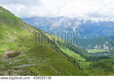 Summer Dolomite Landscape. Italian Alps. Calaita Lake Area.