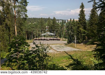Sortavala, Russia - July 11, 2021: Song Festival Grounds In A City Park In The Town Of Sortavala In