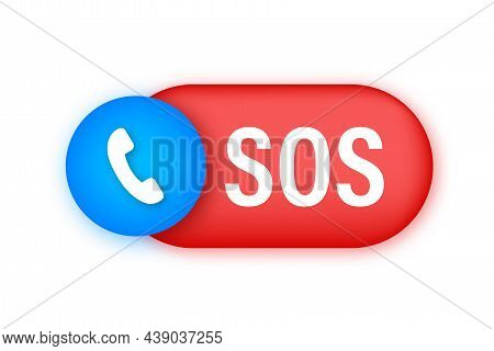 Sos Emergency Call. 911 Calling. A Cry For Help. Vector Stock Illustration.