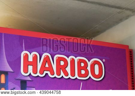 Bordeaux , Aquitaine France - 11 05 2021 : Haribo Logo Brand And Text Sign Of German Confectionery S