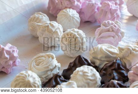 marshmallow sweet postre close up
