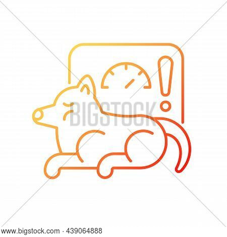 Obesity Gradient Linear Vector Icon. Body Fat Excessive Amount. Pet Disease. Overfeeding And Activit