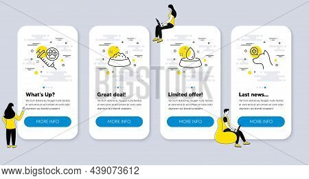Set Of Animals Icons, Such As Dog Feeding, Water Bowl, Dog Vaccination Icons. Ui Phone App Screens W