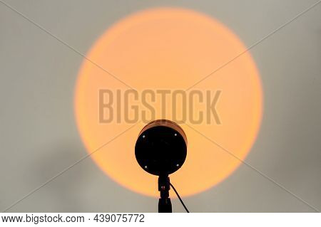 Electric Sunset Lamp For Atmospheric, Warm Yellow Illumination At Home.