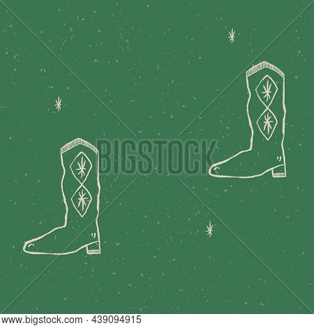 Cute cowboy boots background in rodeo theme