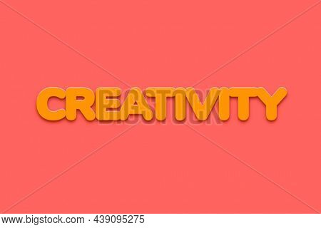 3D Creativity word in bold text style