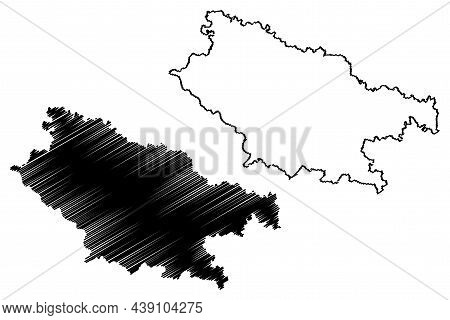 Sultanpur District (uttar Pradesh State, Republic Of India) Map Vector Illustration, Scribble Sketch