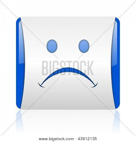 울 블루 스퀘어 웹 광택 아이콘