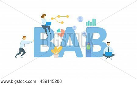 Bab, Build America Bonds. Concept With Keyword, People And Icons. Flat Vector Illustration. Isolated