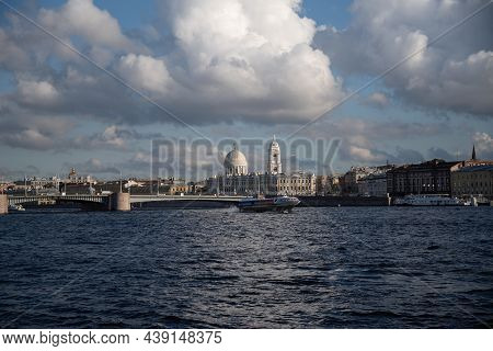 St. Petersburg, Russia - August 21, 2021:  Vasilievsky Island. 