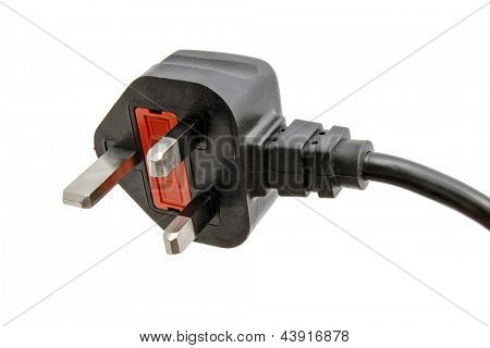 Elektrischer Stecker auf dem weißen Hintergrund isoliert