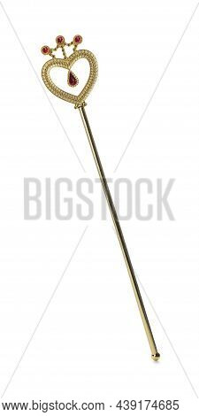 Beautiful Golden Magic Wand Isolated On White