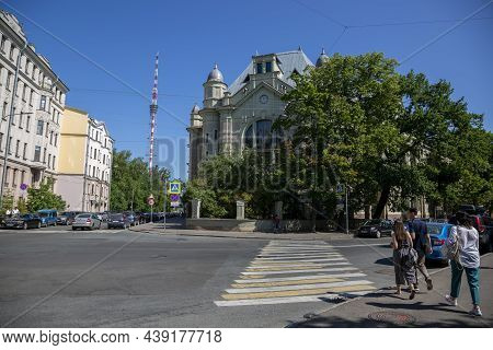 St. Petersburg, Russia - July 12, 2021: View Of The Television Tower And St. Petersburg State Electr