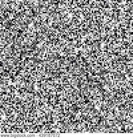 Tv Screen Noise Pixel Glitch Texture Background Vector Illustration. Analog Tv Static Video Noise. N