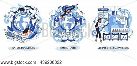 Nature Biodiversity Creative Metaphor Mother Earth, Climate Change Awareness Ecological Concept. Cli