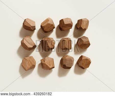 Tumi Ishi Japanese Desktop Game Meditation, Eco-friendly Wooden Polygonal Stones For Building High T