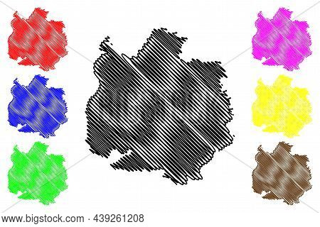 Ashoknagar District (madhya Pradesh State, Gwalior Division, Republic Of India) Map Vector Illustrat