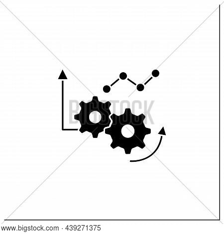 Predictive Analytics Glyph Icon. Future Forecasts Events. Statistics. Careful Research. Business Pre