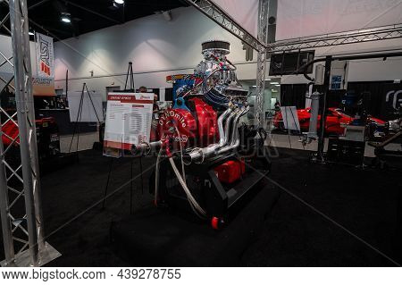 Car Engine Showcased At The Sema Show.