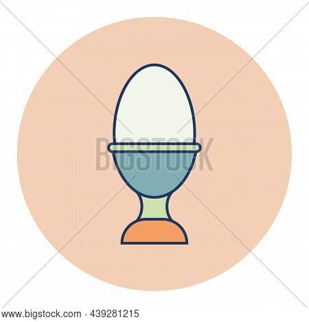 Soft Boiled Egg In An Egg Cup Vector Color Icon. Kitchen Appliance. Graph Symbol For Cooking Web Sit
