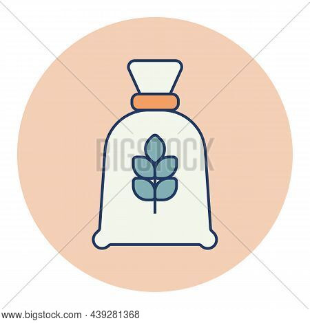 Bag Flour Vector Color Icon. Kitchen Appliance. Graph Symbol For Cooking Web Site Design, Logo, App,