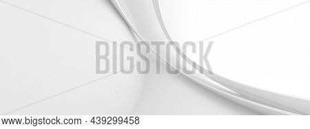 Abstract Architecture Background. 3d Rendering of White Circularl Building. 3d Rendering