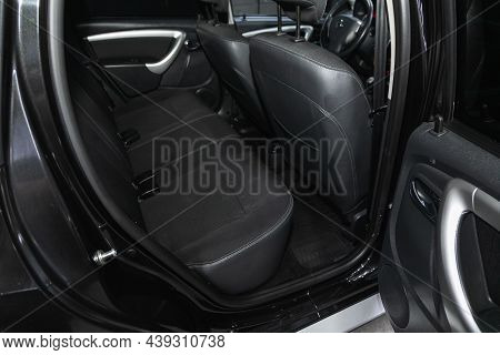 Novosibirsk, Russia - October 30, 2021: Nissan Terrano, Car Interior, Part Of Back Seats