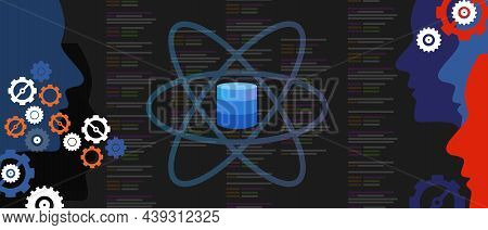 Data Science Concept Of Programming Coding Algorithm Solvng Problem Symbol Head And Gear